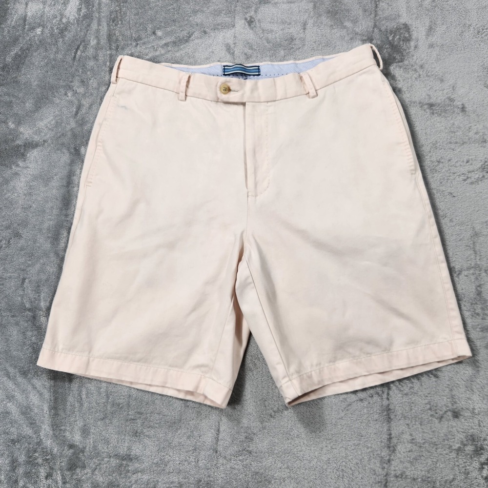 PETER MILLAR Shorts Sz 34 MCOB31 Pink Pima Cotton Twill China 9" Inseam